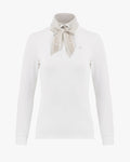 Scarf Set Collar Color T -shirt - White