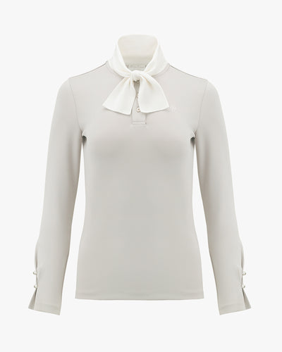 Petit Scarf Knit T-shirt - Beige