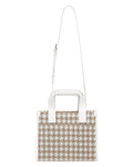 Houndstooth Square Tote Bag - Beige