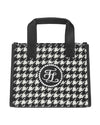 Houndstooth Square Tote Bag - Black