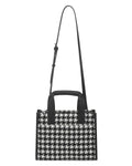 Houndstooth Square Tote Bag - Black