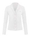 Fair Liar Rib Frill Cardigan - White