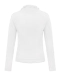 Fair Liar Rib Frill Cardigan - White