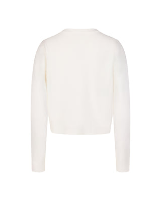 Flower Jacquard Open Ribbon Cardigan - Ivory