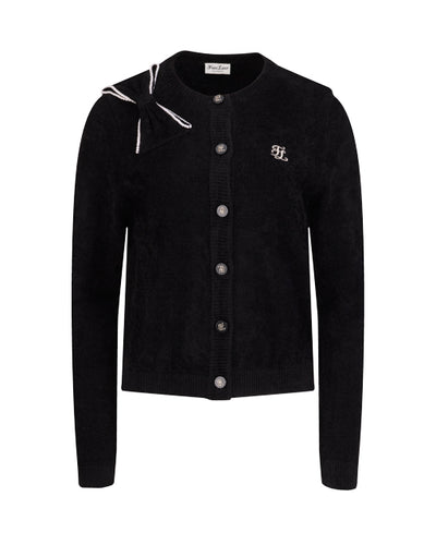 Big Ribbon Point Cardigan - Black