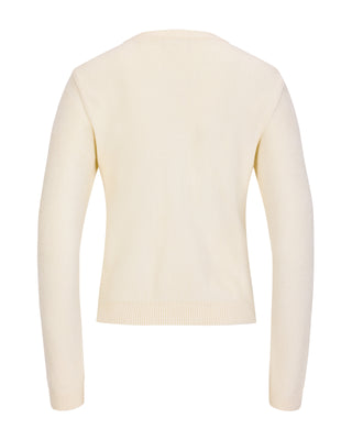 Big Ribbon Point Cardigan - Cream