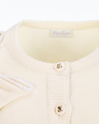 Big Ribbon Point Cardigan - Cream