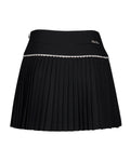 [FL Signature] Pearl & Bead Flare Pleated Skirt - Black