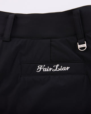 Padded flare Mid Length skirt -Black