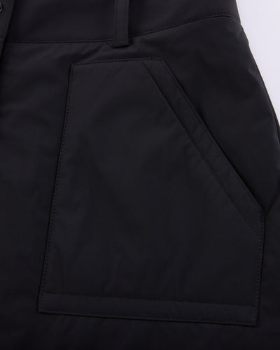 Padded flare Mid Length skirt -Black