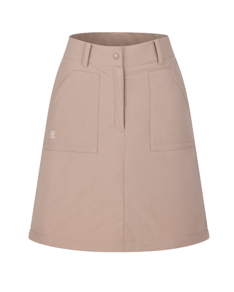 【PORTERNA】Meshid flare mid-length skirt Padded flare Mid Length skirt -Cocoa – Fairliar USA