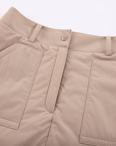 Padded flare Mid Length skirt -Cocoa