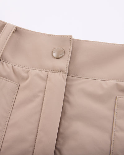 Padded flare Mid Length skirt -Cocoa