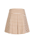 Houndstooth checkered flare skirt - Beige