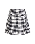 Houndstooth checkered flare skirt - Black