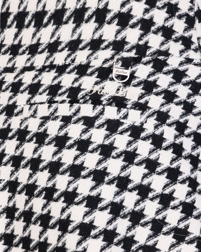 Houndstooth checkered flare skirt - Black