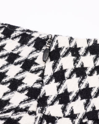 Houndstooth checkered flare skirt - Black