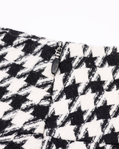 Houndstooth checkered flare skirt - Black