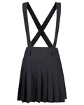 High waist overall pleated skirt - Black