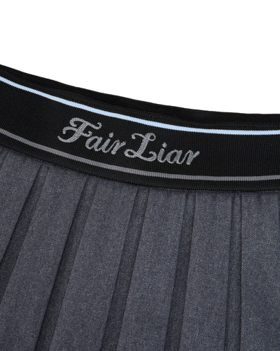 Logo band pleated skirt - Charcoal gray