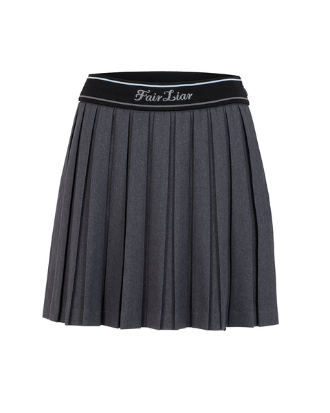 Logo band pleated skirt - Charcoal gray – Fairliar USA