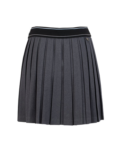 Logo band pleated skirt - Charcoal gray