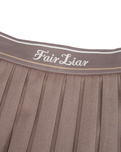 Logo band pleated skirt - Cocoa