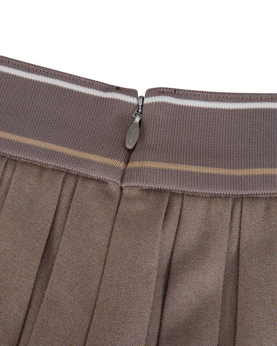 Logo band pleated skirt - Cocoa