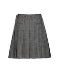 Mid Pleated Flare Checkered Skirt