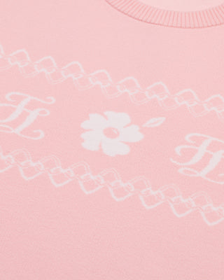 Flower Jacquard Knit Vest - Pink