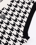 Houndstooth Checkered Knit Vest - Black