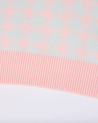 Houndstooth Checkered Knit Vest - Mint