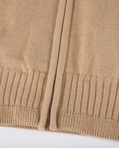 Wool zip-up windproof vest - Beige