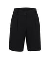 Pin Tuck Bermuda Pants - Black