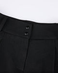 Pin Tuck Bermuda Pants - Black