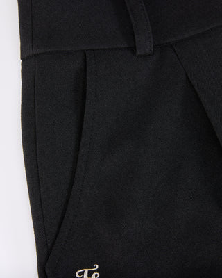 Pin Tuck Bermuda Pants - Black
