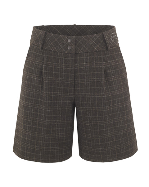 【fa.er.ie】eyelet corset bermuda pants Pin Tuck Bermuda Pants - Brown – Fairliar USA