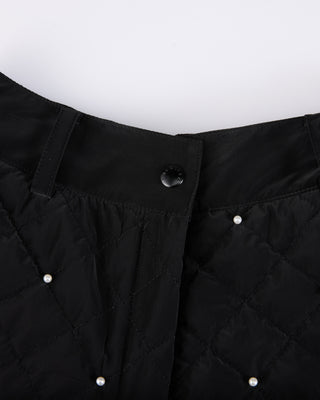 Pearl quilted short pants - Black