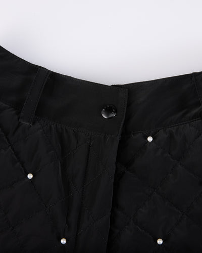 Pearl quilted short pants - Black