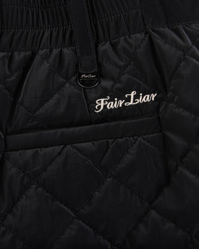 Pearl quilted short pants - Black