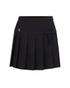 Ribbon pleated culotte pants - Black