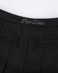 Ribbon pleated culotte pants - Black