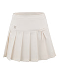 Ribbon pleated culotte pants - Ivory