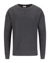 Men's Waffle Weave Round Neck Knit - Charcoal Grey