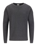 Men's Waffle Weave Round Neck Knit - Charcoal Grey