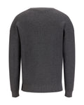 Men's Waffle Weave Round Neck Knit - Charcoal Grey