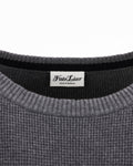 Men's Waffle Weave Round Neck Knit - Charcoal Grey