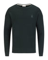 Men's Waffle Weave Round Neck Knit - Dark Green