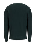 Men's Waffle Weave Round Neck Knit - Dark Green