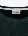 Men's Waffle Weave Round Neck Knit - Dark Green